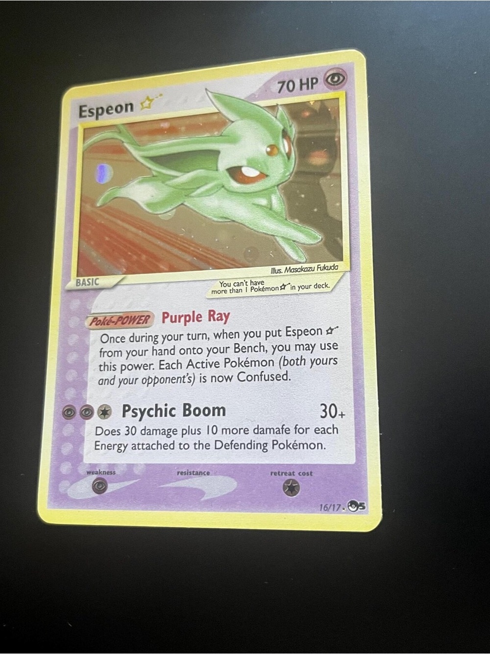 Espeon Holographic Trading Card - Purple Collectible